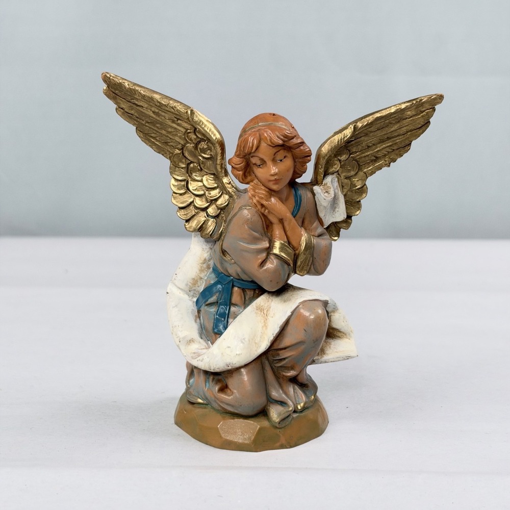 Vintage Fontanini Kneeling Angel Nativity 4.5" Depose Italy 1993 Figure